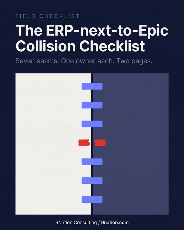 Cover of the ERP-next-to-Epic Collision Checklist