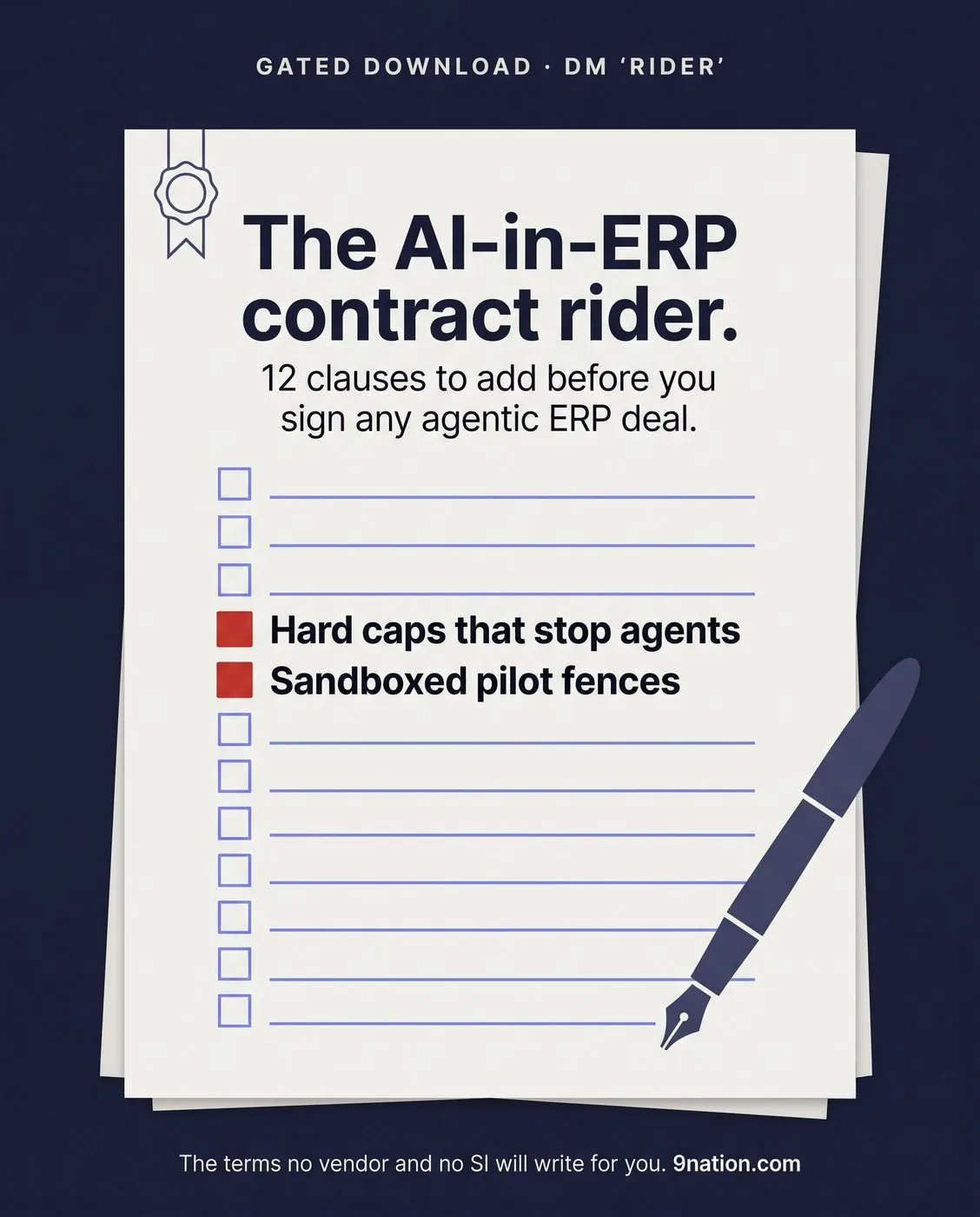 The AI-in-ERP Contract Rider cover