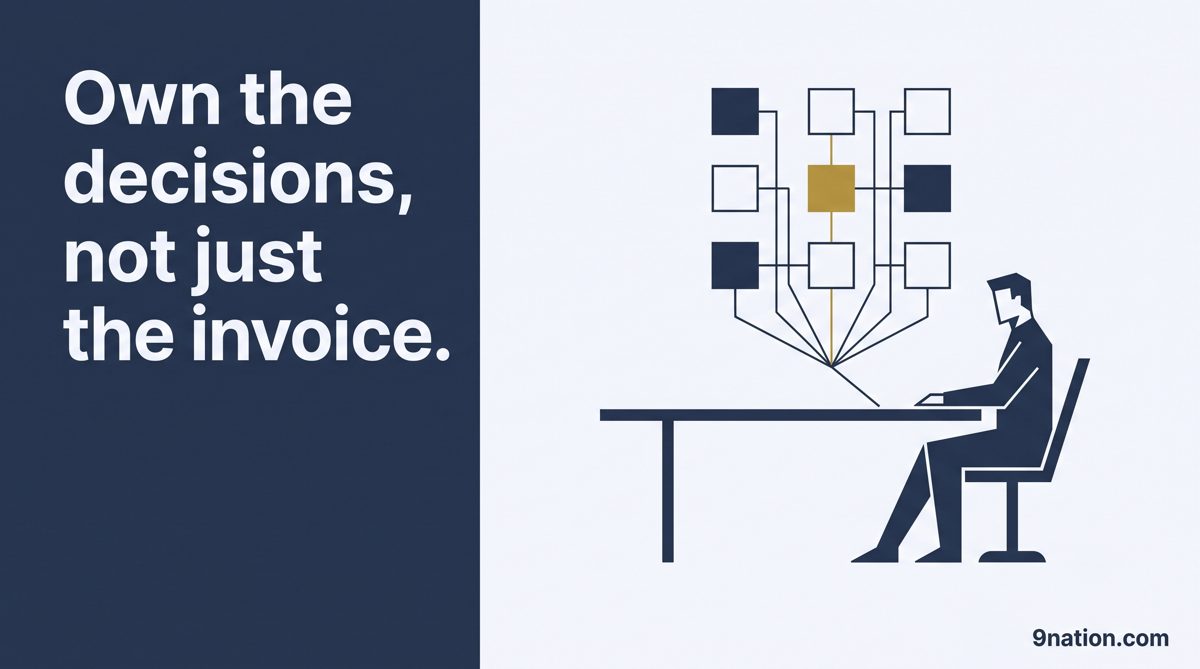 Own the decisions, not just the invoice. A finance executive connecting nine finance modules into one system.